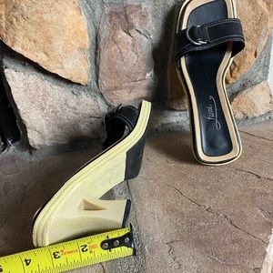 Size 8, women's block pumps, heels , open toe, Fioni